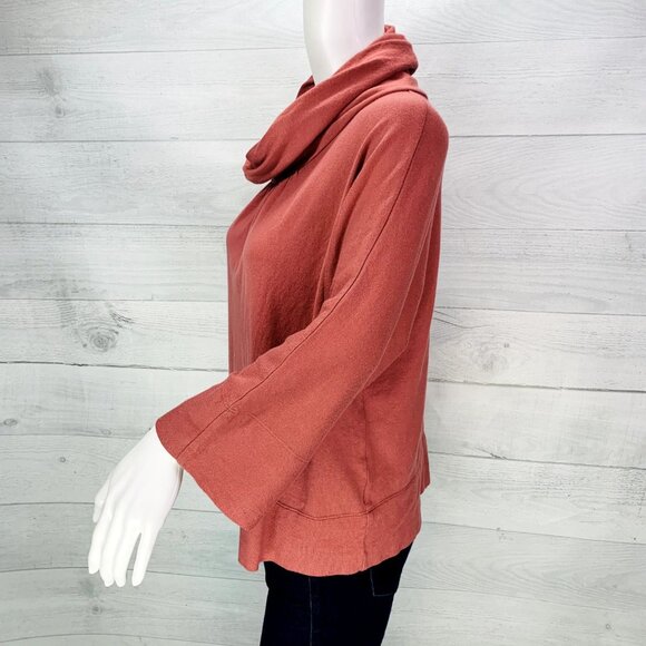 J Jill Womens Cowl Neck Sweater Cotton Modal Salmon Pink Pull Over Size S - Picture 9 of 14